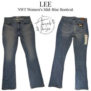 NWT Lee Jeans Women's Med Wash sz. 12 Bootcut Mid Rise Stretch Classic Y2k Flare